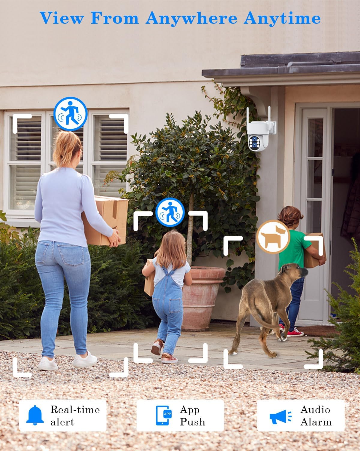 Security Camera System Outdoor Wireless for Home, ZHXINSD Dual Lens 6MP 10X Hybrid Zoom 360° Auto-Track 4 Cameras Set with 12.5" Monitor, 2.4/5G 10CH 4K NVR 24/7 Record Two-Way Audio Indoor 1TB HDD