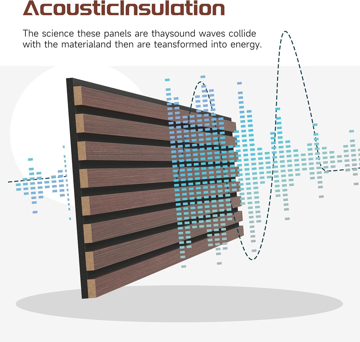 Wood Slat Wall Panels, 2 Pack 8 x 1 ft Decorative Wood Panels for Wall,Stylish Wall Panels for Interior Wall Decor, Modern Acoustic Wood Wall Panels with Felt Backing, Walnut