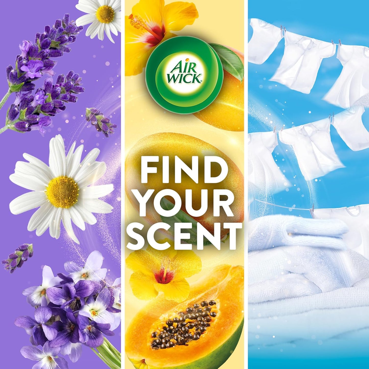 Air Wick Plug in Scented Oil Starter Kit, 2 Warmers + 6 Refills, Fresh Linen, Same Familiar Smell of Fresh Laundry, Eco Friendly, Essential Oils, Air Freshener