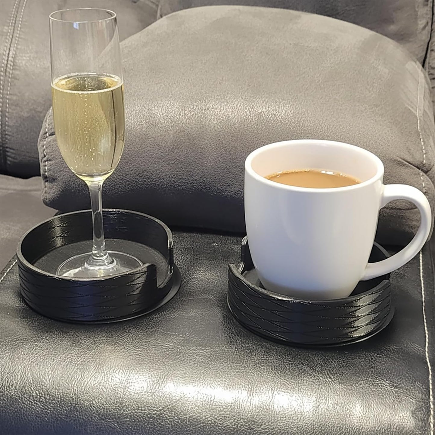 Universal Couch Cup Holder Adapter Insert | Expands to 4" for Mugs & Wine Glasses | Spill-Free Drink Storage on Sofa
