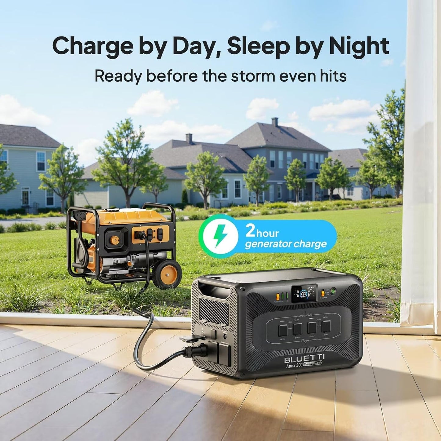 BLUETTI 2 Apex 300 Solar Generators & 2 B300K (2025 New), 11kWh LFP Battery Backup with 12 7680W AC Outlets, 120V/240V Dual Voltage Output, Ultimate Modular Power for Home and Emergency Backup