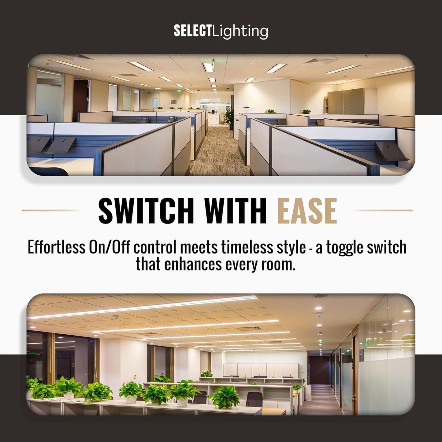Select 15A 120V AC 4-Gang Toggle Switch, Vintage Satin Nickel Plated Single Pole 3 Way Compatible Wall Mount Toggle Switch, Included Faceplate & Switch Module, UL Listed