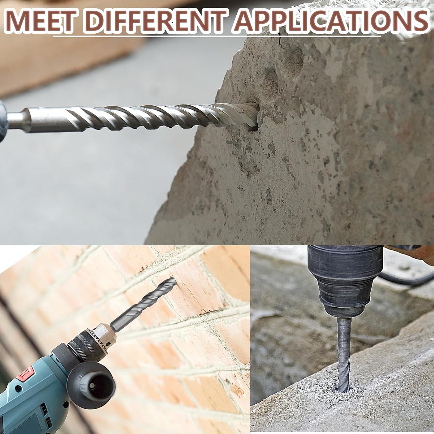 5/16 x 8.25 inch (8x210mm) SDS Plus Masonry Drill Bit, Rotary Hammer Drill Bit,Concrete Drill Bit for Concrete, Brick, Block,Working Length 5.75 inch