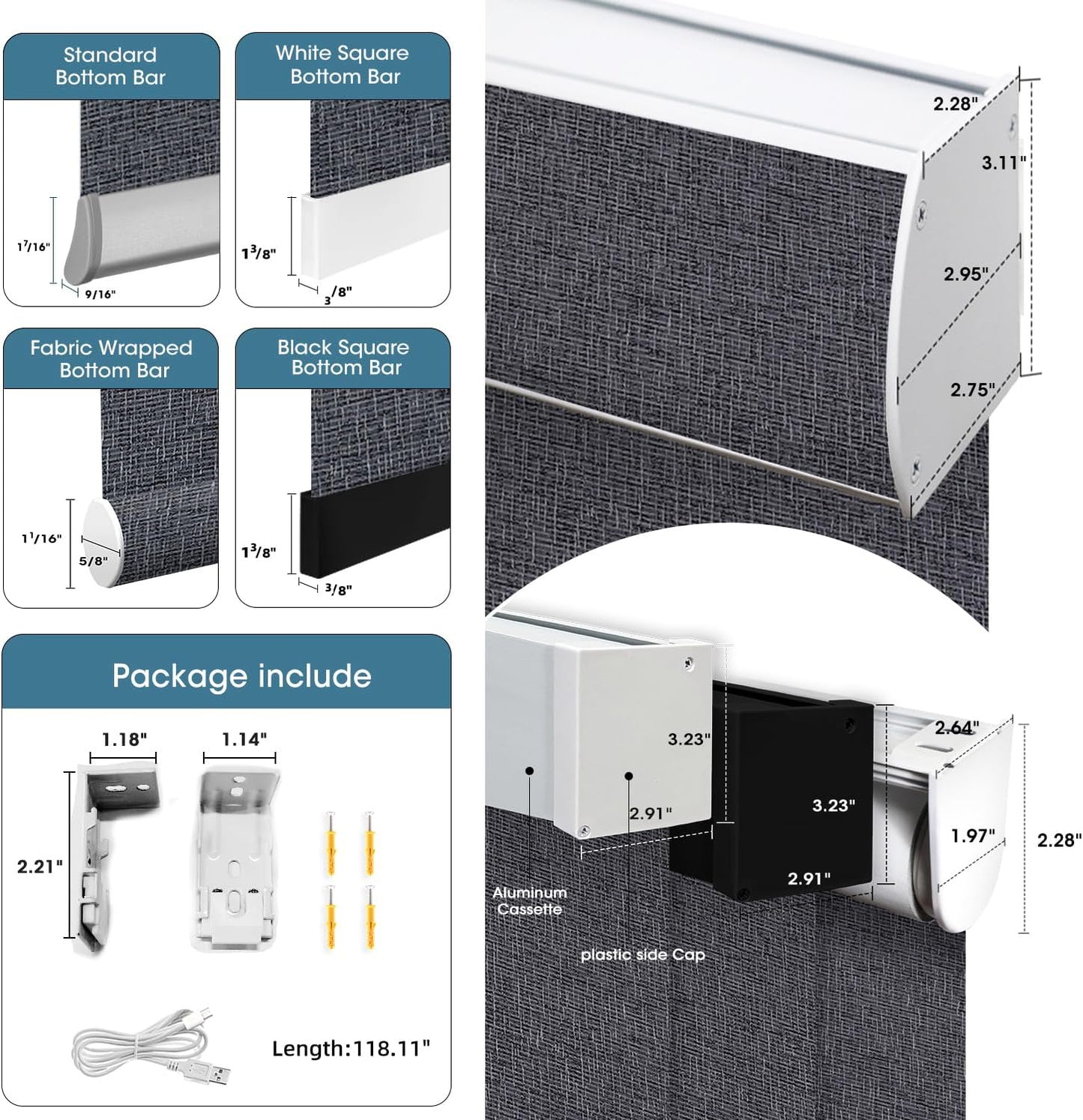 SmartWings Motorized Light Filtering Roller Shades 70% Blackout Custom Size, Rechargeable Battery, Works with Matter/Apple HomeKit, Alexa, Thread/Zigbee, Remote Optional, 70% Twilight Charcoal Grey