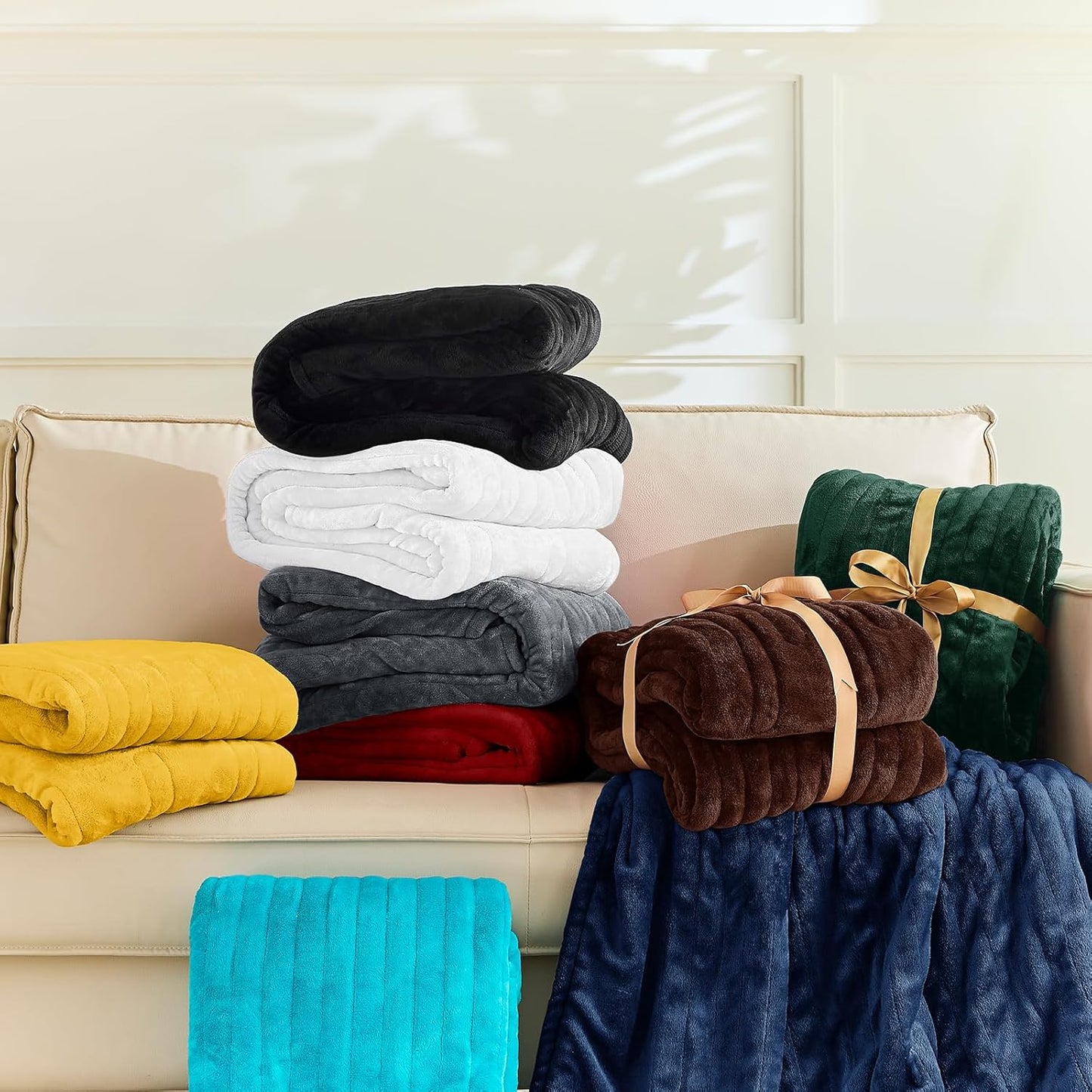 BOMOVA Heated Electric Blanket Full Size - 72" x 84" Heating Blanket with 10 Heating Levels & 8 Hours Auto Off, Warm Flannel Blanket, Christmas Birthday Gifts for Women