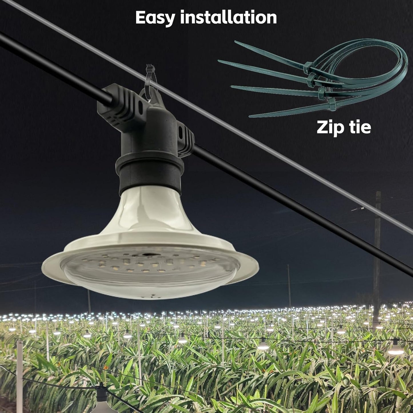 Outdoor LED Grow Lights, Waterproof String Grow Light, Full Spectrum Plant Growing Lights with 22Ft Adjustable Cord 6 Lights