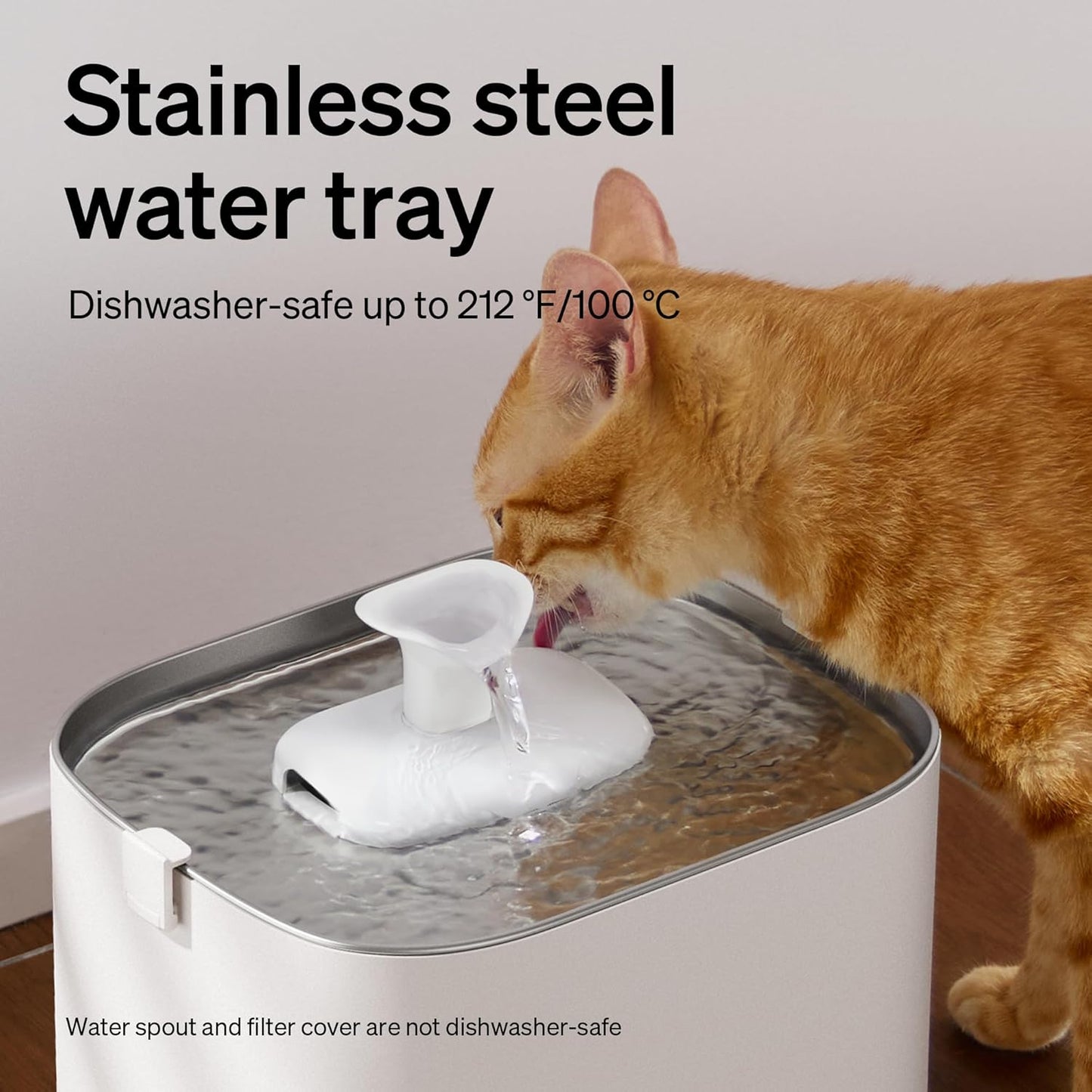 PETLIBRO Upgrade Cat Water Fountain Stainless Steel Tray, Dockstream 2 Cat Fountain Indoor, 3L/101oz Auto Cat Fountains for Drinking, App Monitoring Pet Water Fountain Dog, 5G WiFi Cat Water Dispenser