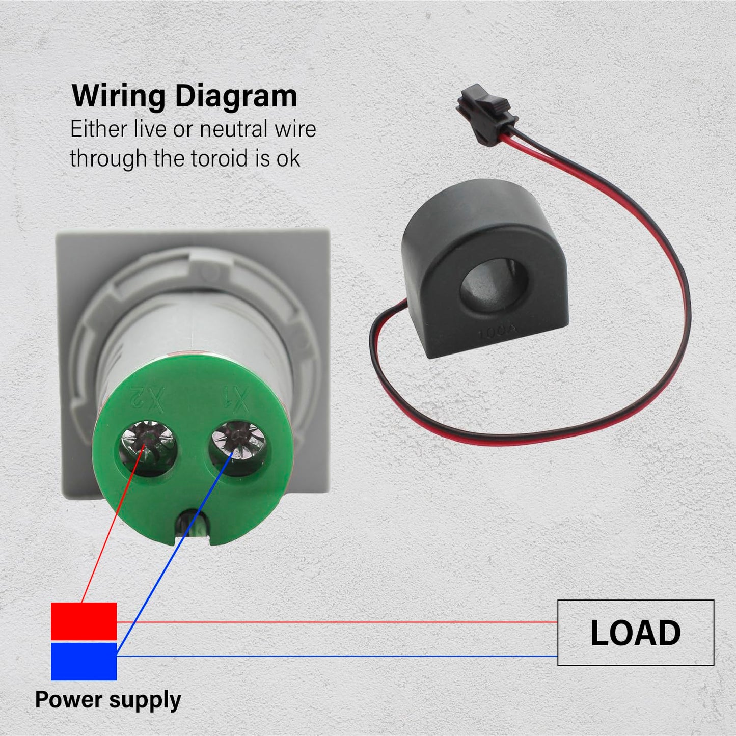 LED Voltage Display Panel Mount Volt Amp Meter, AD101-22VAMS 22mm Square Voltmeter and Ammeter, AC50-500V Voltage and 0-100A Current Meter, Green (3 Pack)