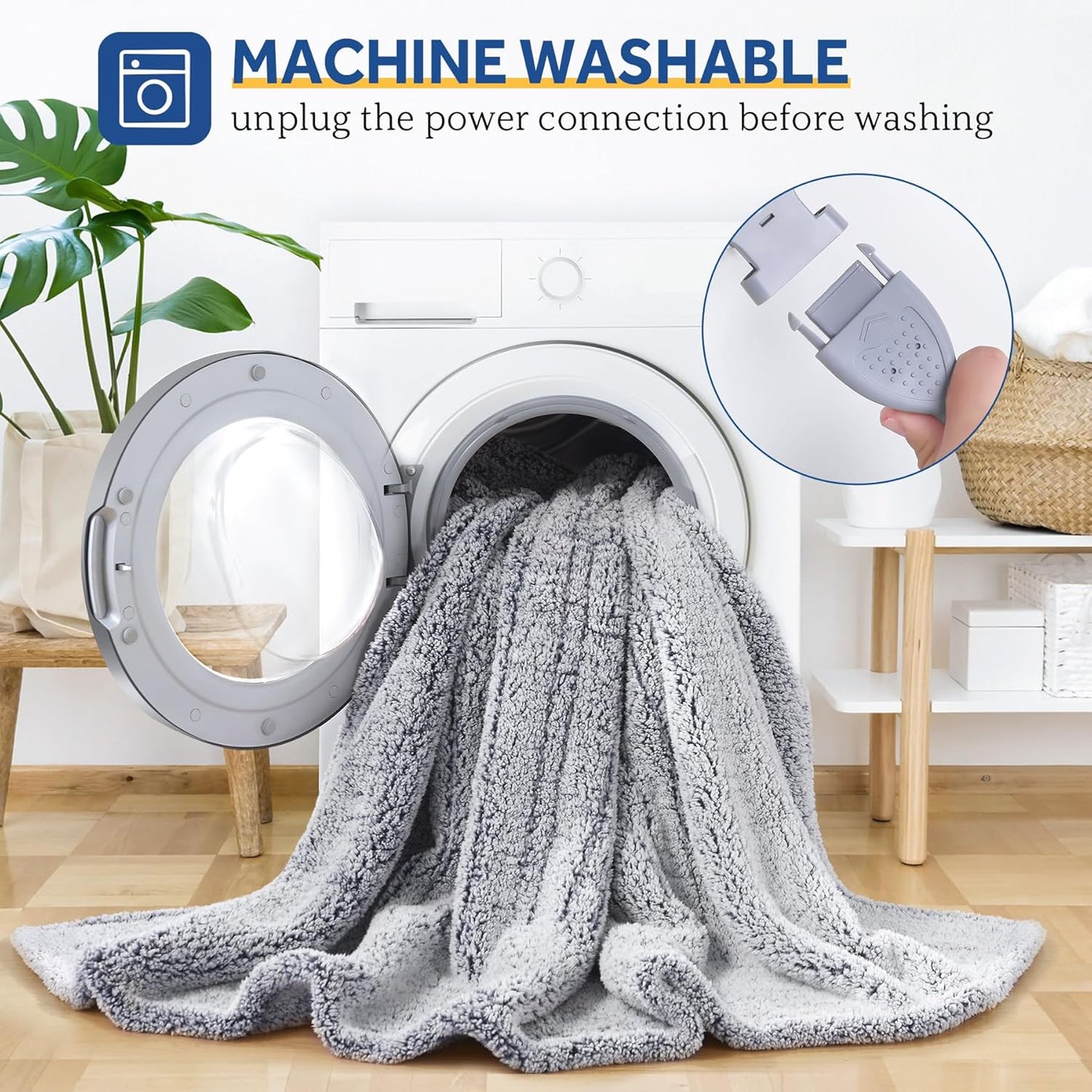 Sealy Electric Blanket Full Size, Soft Sherpa Heated Blanket Single Control with 10 Heating Levels & 1 to 12 Hours Auto-Off Settings Over-Heated Protection 80"x84" Machine Washable, Charcoal