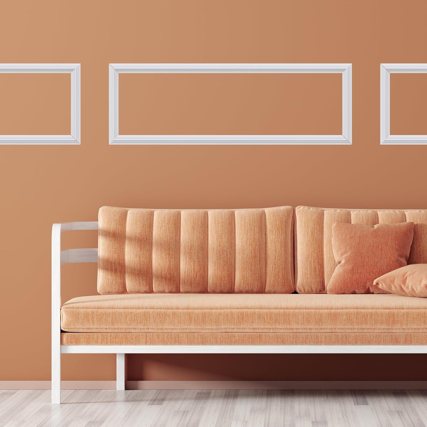 3 PCS Premade Wainscoting Panels Accent Wall Panels for Interior Wall Decor Easy DIY Build and Batten Chair Rail & Picture Frame Door Decor (8 x 24 in)