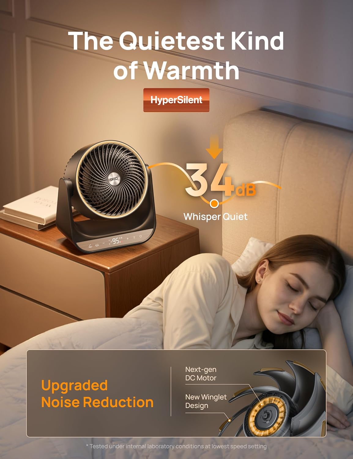 Dreo Whole Room Heater 714, 60ยฐ Vertical & 90ยฐ Horizontal 3D Oscillating Heating, 12 ft/s Long-Range Circulator, 3 Heat & 3 Fan Settings, Space Heaters for Indoor Use, Bedroom, Office, Black