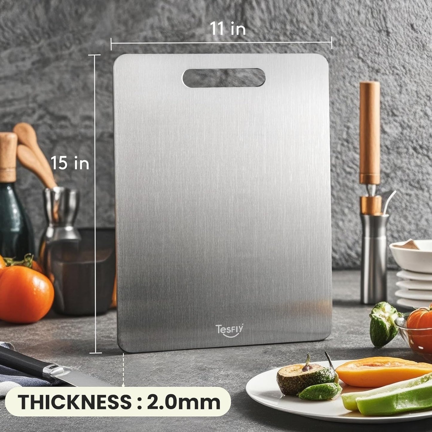 New Titanium Cutting Board -100% Pure Titanium Cutting Boards For Kitche,Easy to clean, Double-sided food-grade Cutting Board For Meats, Fruits And Vegetables (Large)