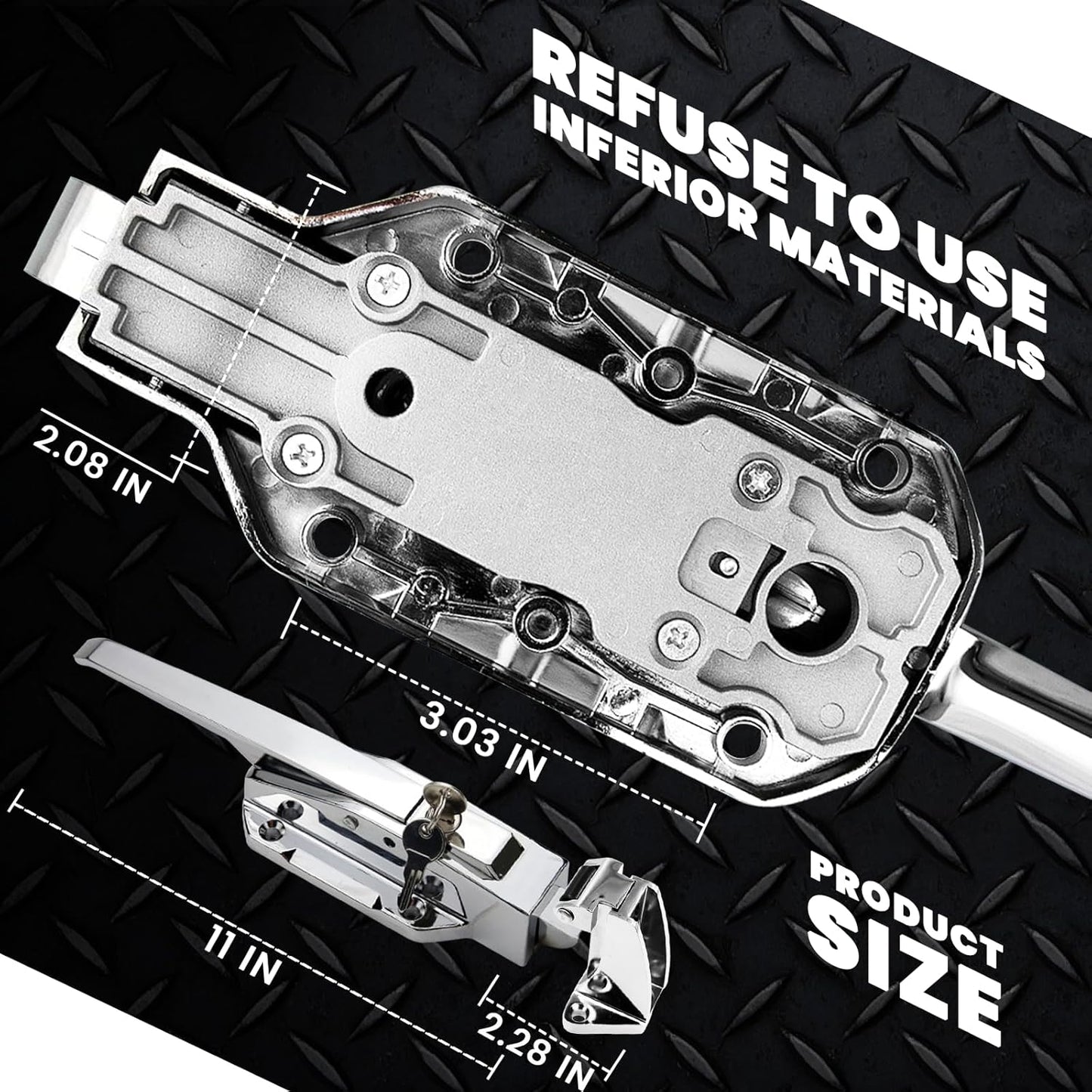 Walk in Cooler Door Handle, Walk in Cooler Door Closer Complete Latch Kit, Freezer Door Handle, Cooler Door Radial Latch, Offset -1/5 In-3/5 In(Offset) and 5.9" Solid Metal Interior Release Handle