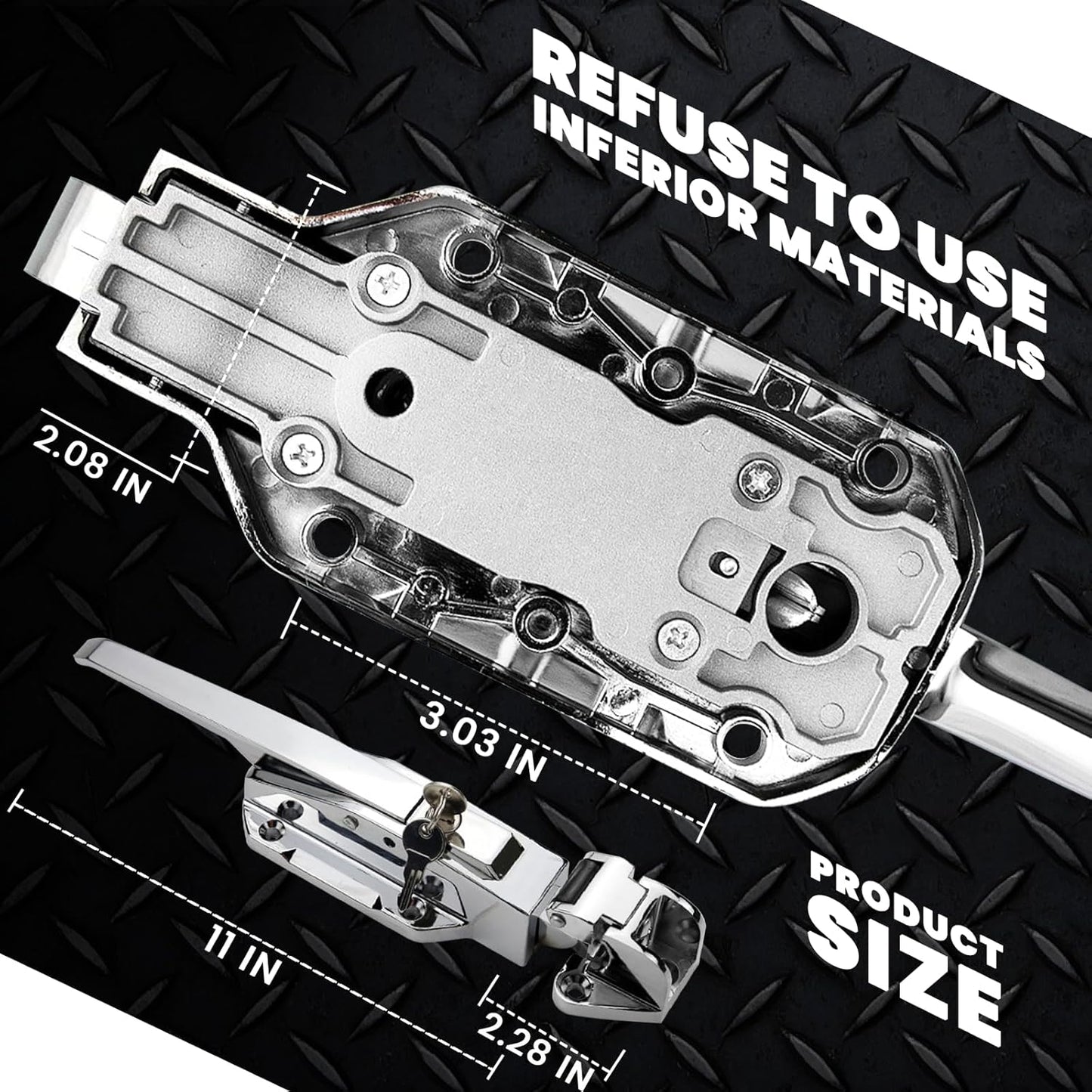 Walk in Cooler Door Handle, Walk in Cooler Door Closer Complete Latch Kit, Freezer Doors Handle, Coolers Radial Latch, Offset -1/8 in to 1/4 in(Flush) and 5.9" Solid Metal Interior Release Handle