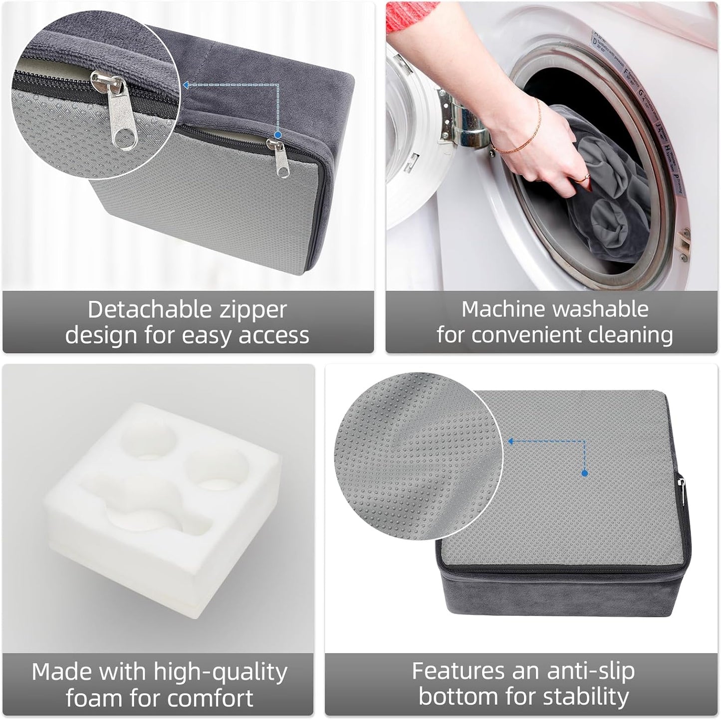 G GOOD GAIN Couch Cup Holder Pillow, Spill-Proof Sofa Drink Cup Holder & Multi-Use Organizer for Sofa, Bed, Car, Beach - Holds Mugs, Phone, Snacks, Remote Control, KeepTemp Design (Grey)