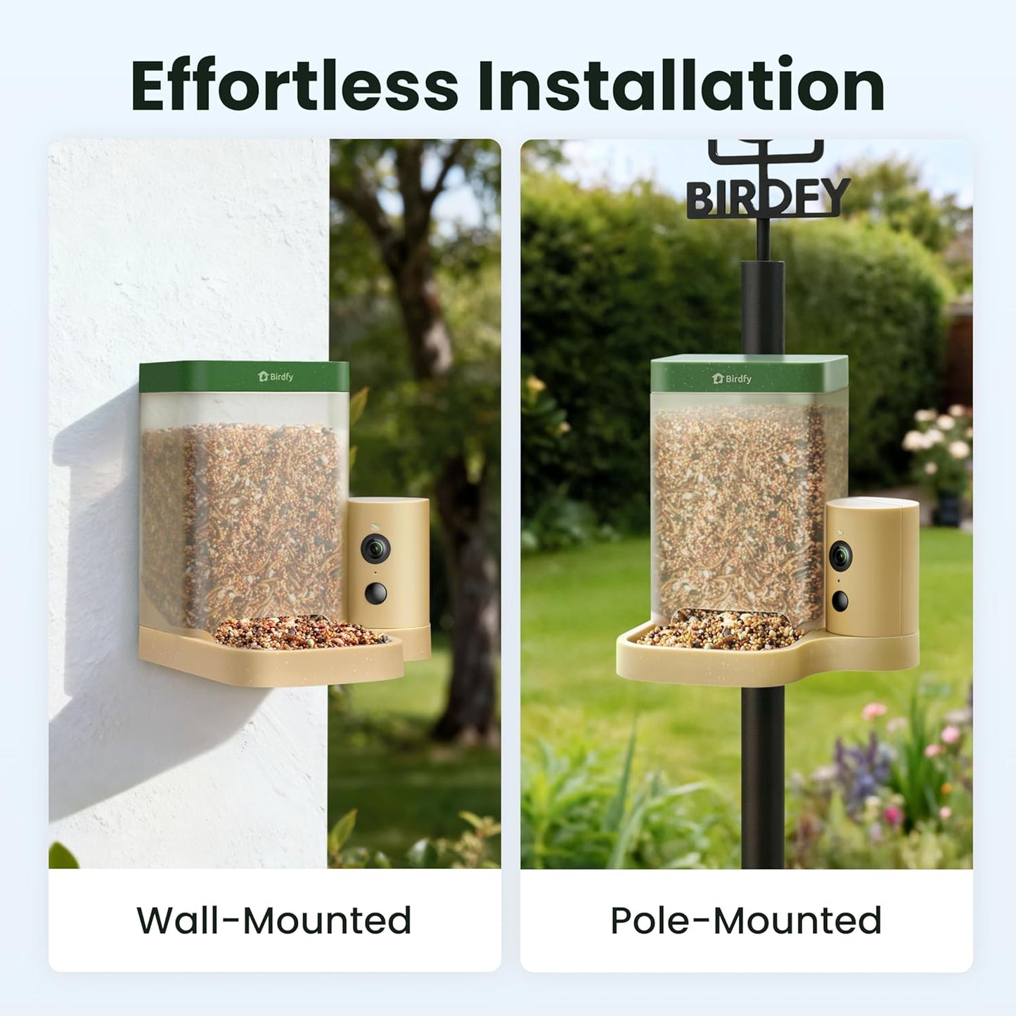 Birdfy Smart Bird Feeder with Camera for Rookie, Camera Bird Feeder Dual Night Vision, AI Recognition IP66 Waterproof for BirdLovers (Lifetime Free AI)
