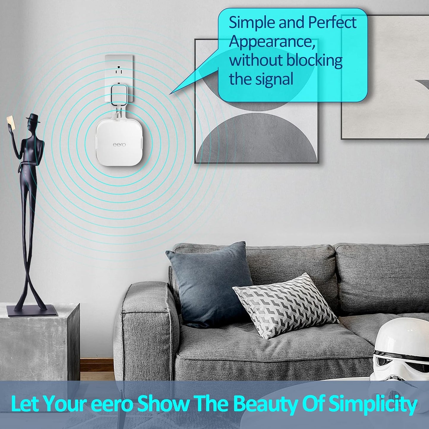 Wall Mount Holder for EERO Pro 6E Mesh WiFi System, Space Saving Outlet Wall Mount Bracket for EERO Pro 6E Router with Cord Management and Easily Moved(2 Pack)