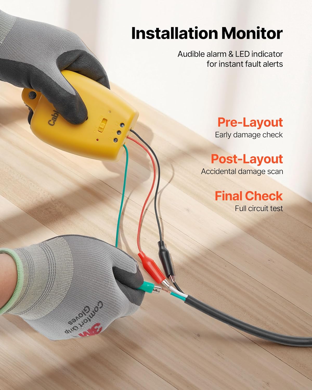 VEVOR 100 sqft Underfloor Heating Cable Kit, 120V Electric Radiant Heated Floor System, with Smart Control Thermostat & Alarm, Easy Installation for Tile, Stone, Vinyl, Home Improvement