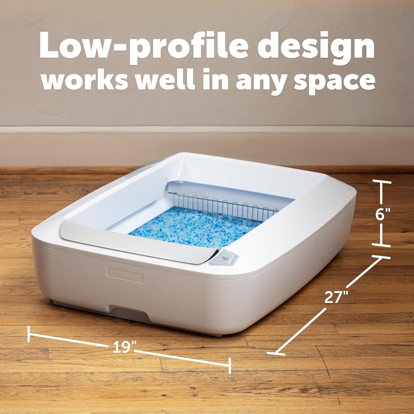 PetSafe ScoopFree Crystal Plus Automatic Self-Cleaning Cat Litter Box System – Not Enclosed – Advanced Odor Control – Includes 1 Disposable Crystal Litter Tray – White (PAL00-18016)