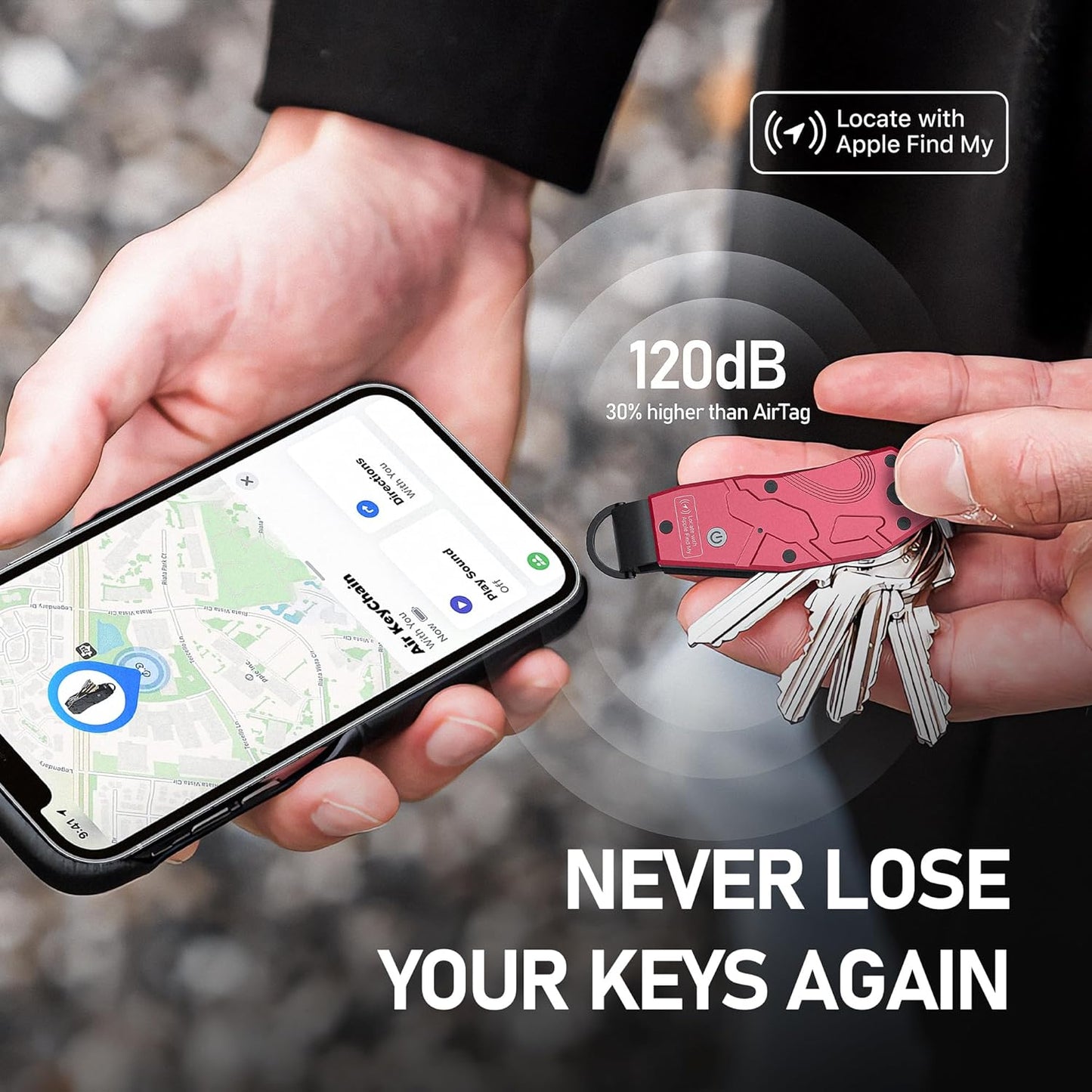 Zeeker Air Keychain, Key Organizer Works with Apple Find My, Built-in airtag Chips, Holds 2-6 Keys, Car Key Chains with GPS Tracker, Key Finder, Minimalist Key Holder for Men and Women, iOS Only Use