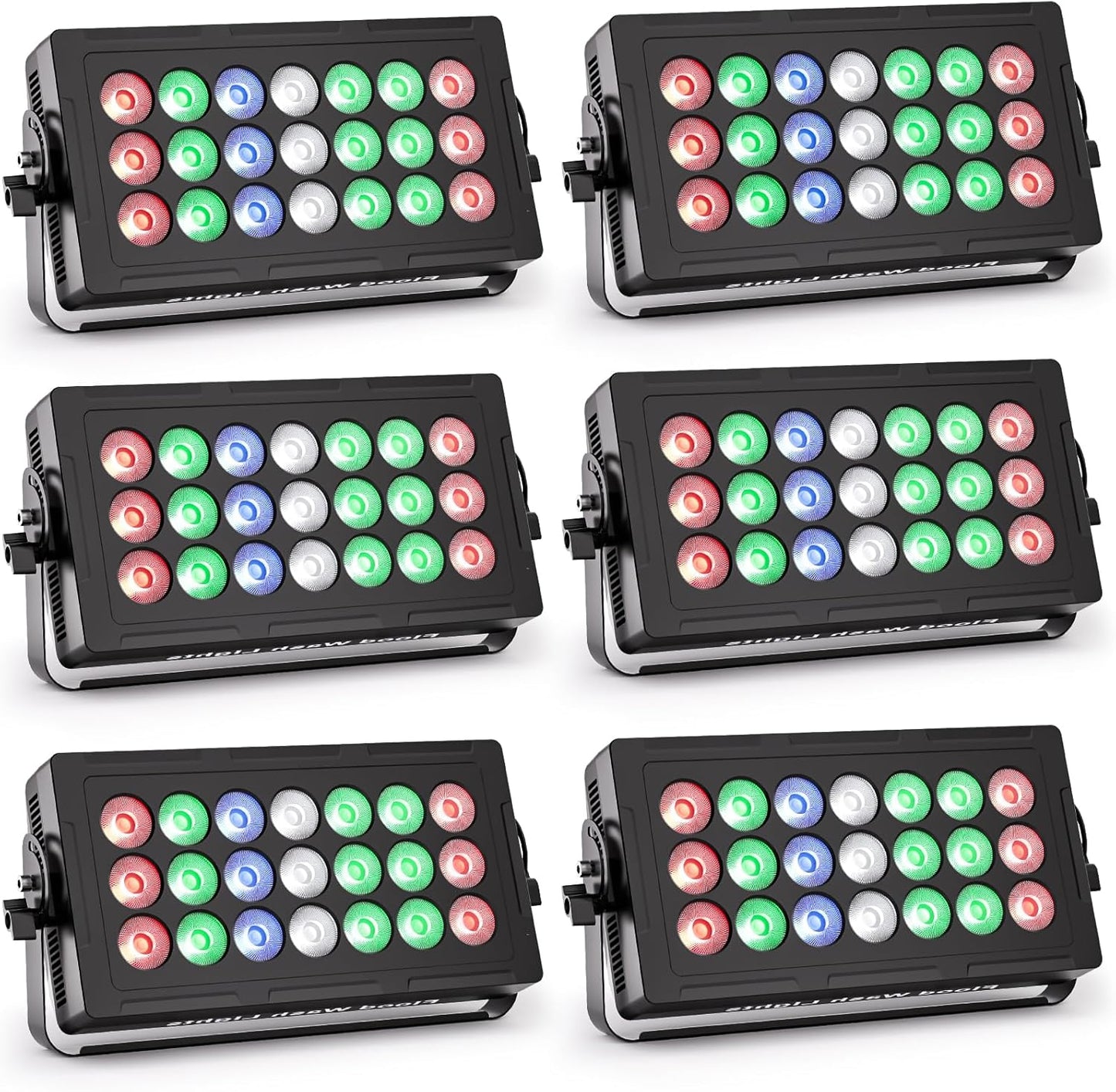 Stage Wash Light 21x15W LED RGBW Dj Lights for Parties, DMX Control Sound-Activated Stage Lighting Bar for Wedding Disco Party (6, 21 Lights)