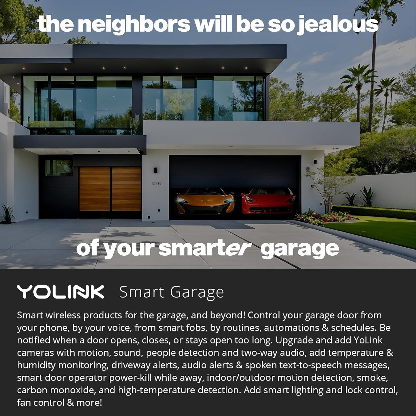 YoLink Garage Door Controller - Remote Control Existing Garage Door Opener, 1/4 Mile World's Longest Range Garage Door Operator Controller, YoLink Hub Required