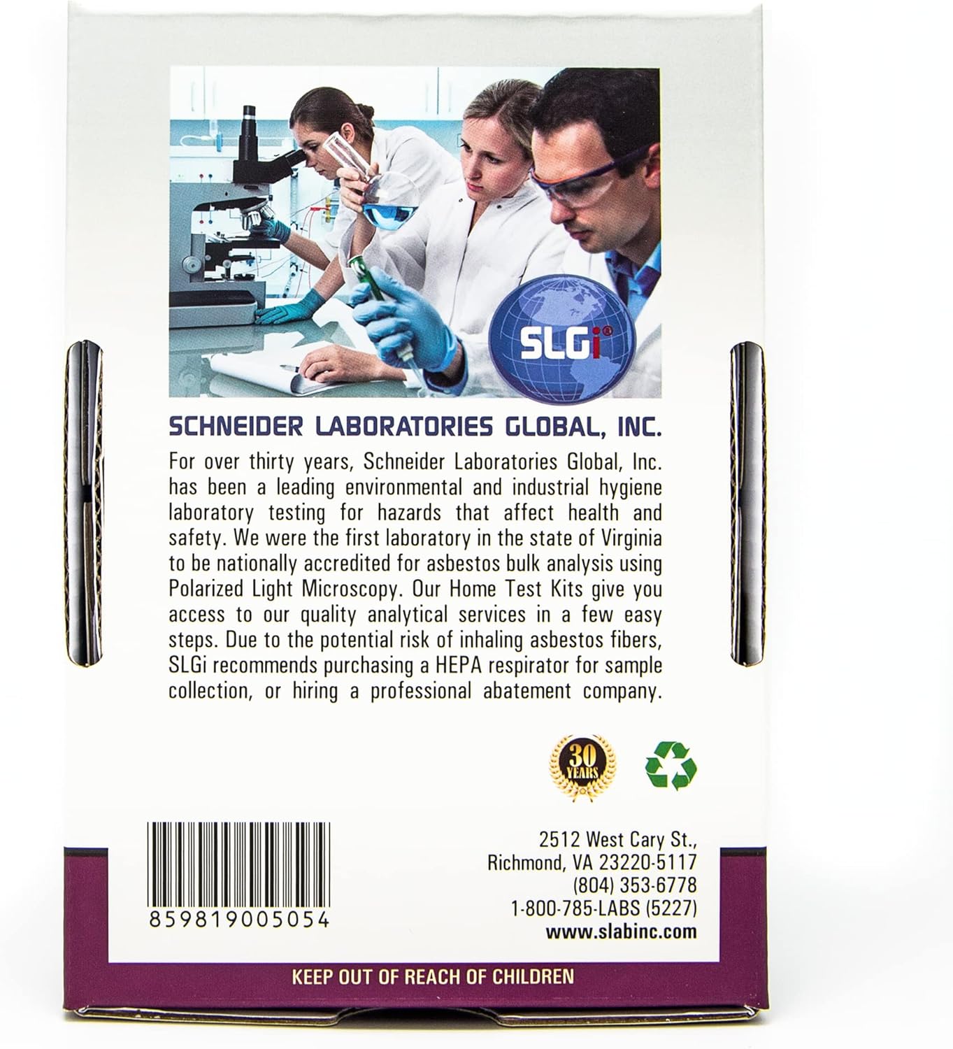 Asbestos Test Kit 20 PK (5 Bus. Day) Schneider Labs