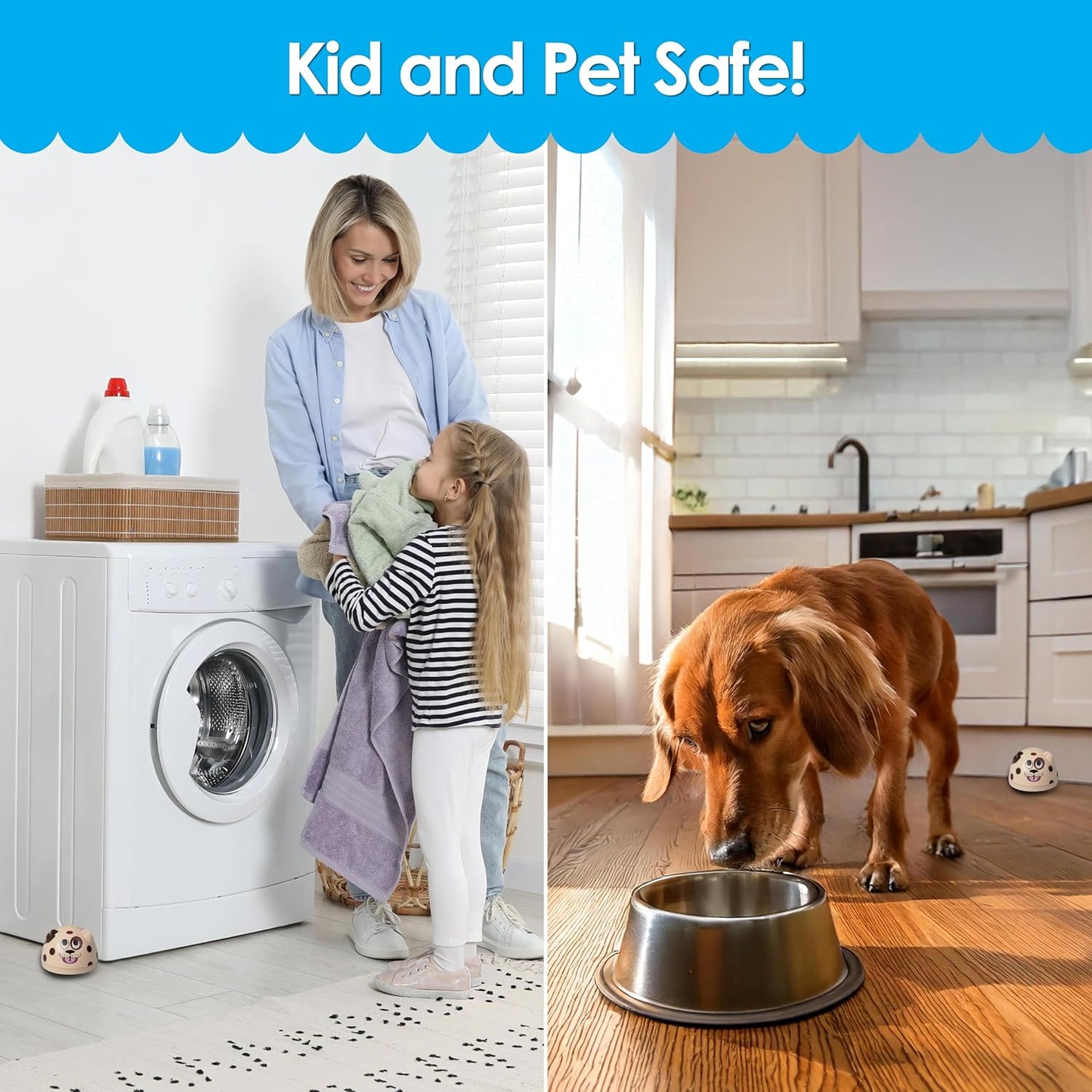 Water Leak Puppy Monitoring Sensor with Alarm 1 Pack - Electronic Flood Detector for Kitchen & Basement- Detects as Little as 1/32" of Liquid- Overflow Alert Beeps Loudly- XMAS Gift for New Homeowners