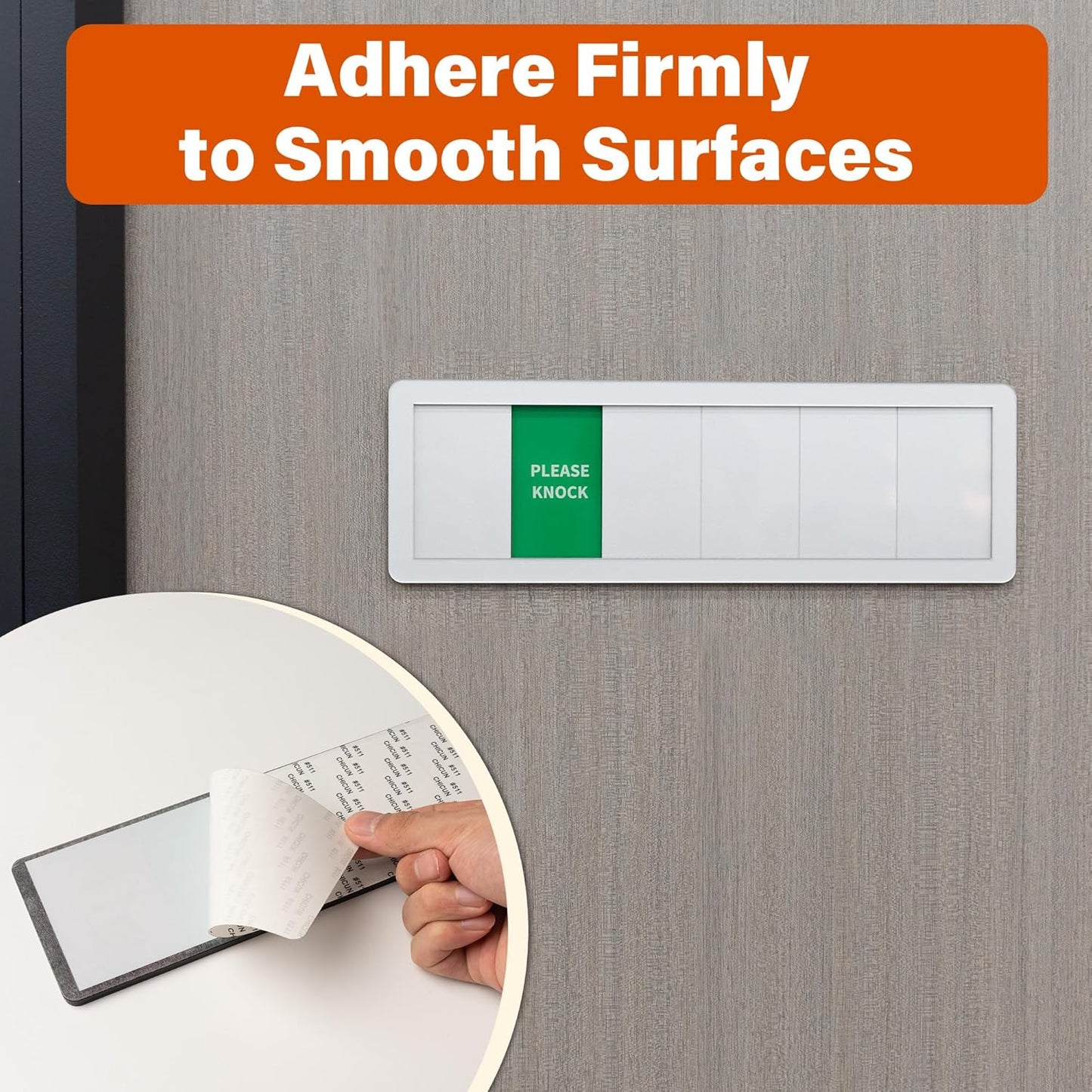 Office Door Signs 6 Options Do Not Disturb, Please Knock, In A Meeting, Out Of Office, Working Remotely Back Soon Privacy Door Slider Sign For Meeting & Conference Room Black