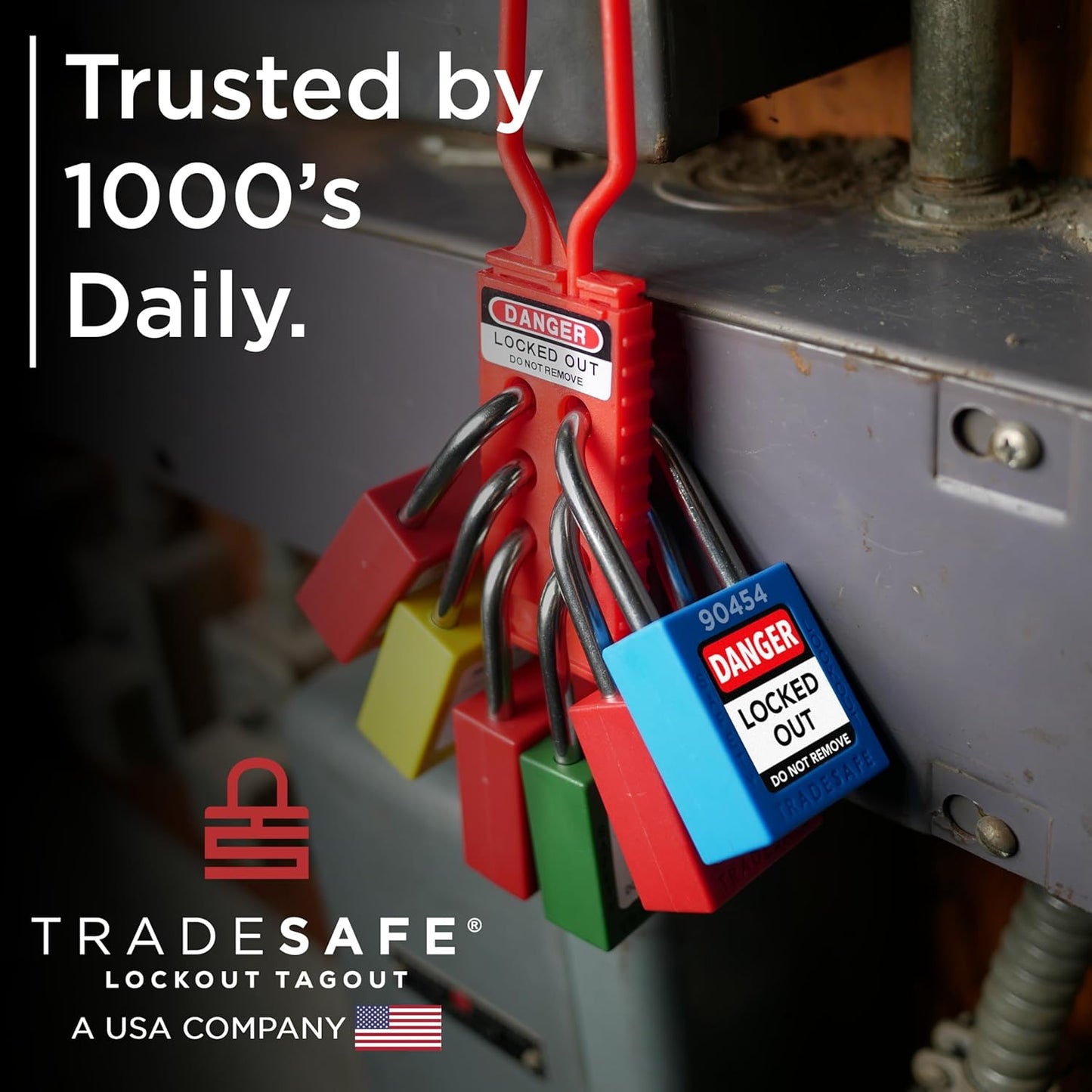 TRADESAFE Lockout Tagout Locks Set - 7 Red Keyed Alike Padlocks, 2 Keys Per Lock, OSHA Compliant Loto Locks for Lock Out Tag Out Stations, Premium Grade