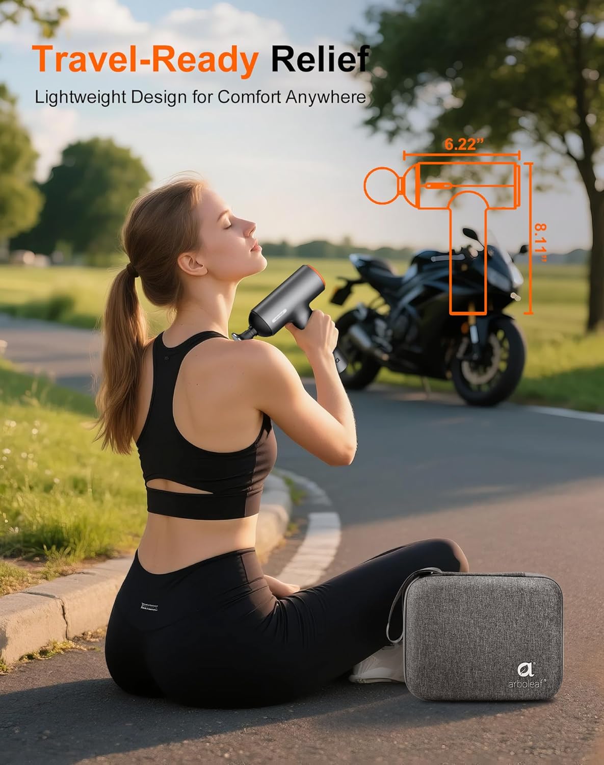 arboleaf Thermal Massage Gun Deep Tissue with Heat, Handheld Muscle Percussion Massager with Full-Metal Head, 6 Replacements for Athletes Pain Relief, Relax, Gifts for Men and Women