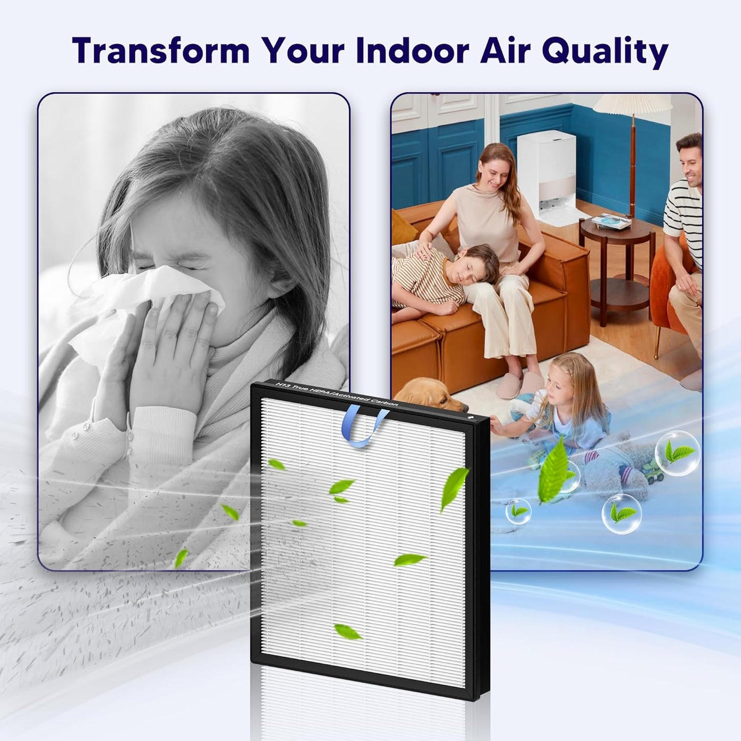 Improvedhand Vital 100S HEPA Replacement Filter Compatible With LEVOIT Vital 100S/100S-P Air Purifier, High-Efficiency 3-IN-1 True HEPA and Activated Carbon Filters, Pack of 2,White