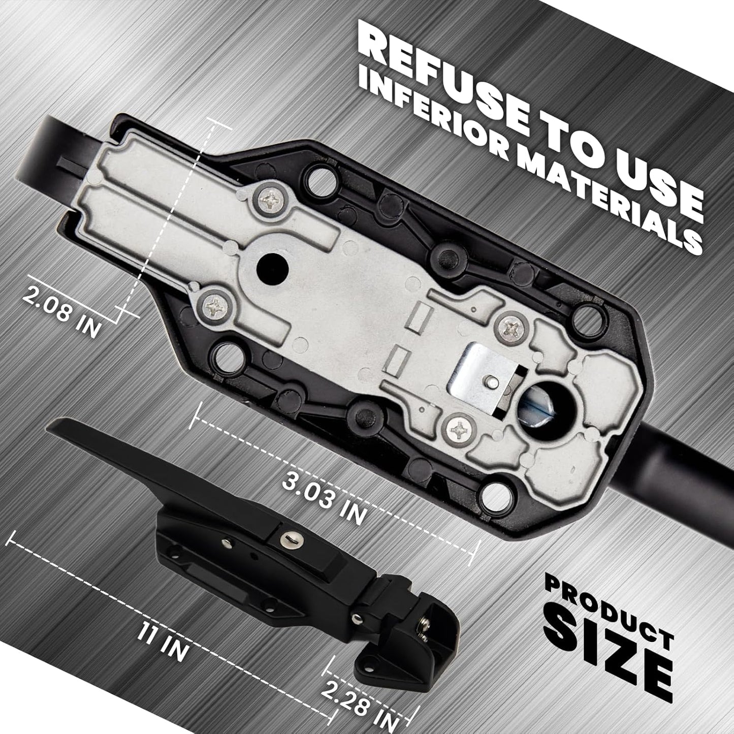 Walk in Cooler Door Handle, Walk in Cooler Door Closer Complete Latch Kit, Freezer Door Handle, Offset -1/8 in to 1/4 in(Flush) and 5.9" Solid Metal Interior Release Handle(Frosted Black)