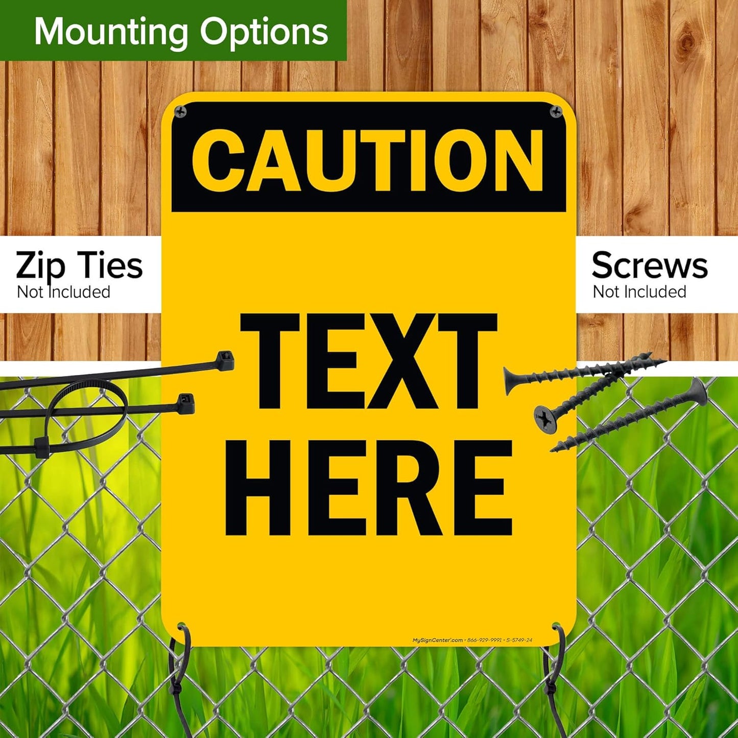 Custom Caution Sign, OSHA Sign, 18x24 Inches, 55 mil thick HDPE (high density polyethylene), Made in USA by My Sign Center
