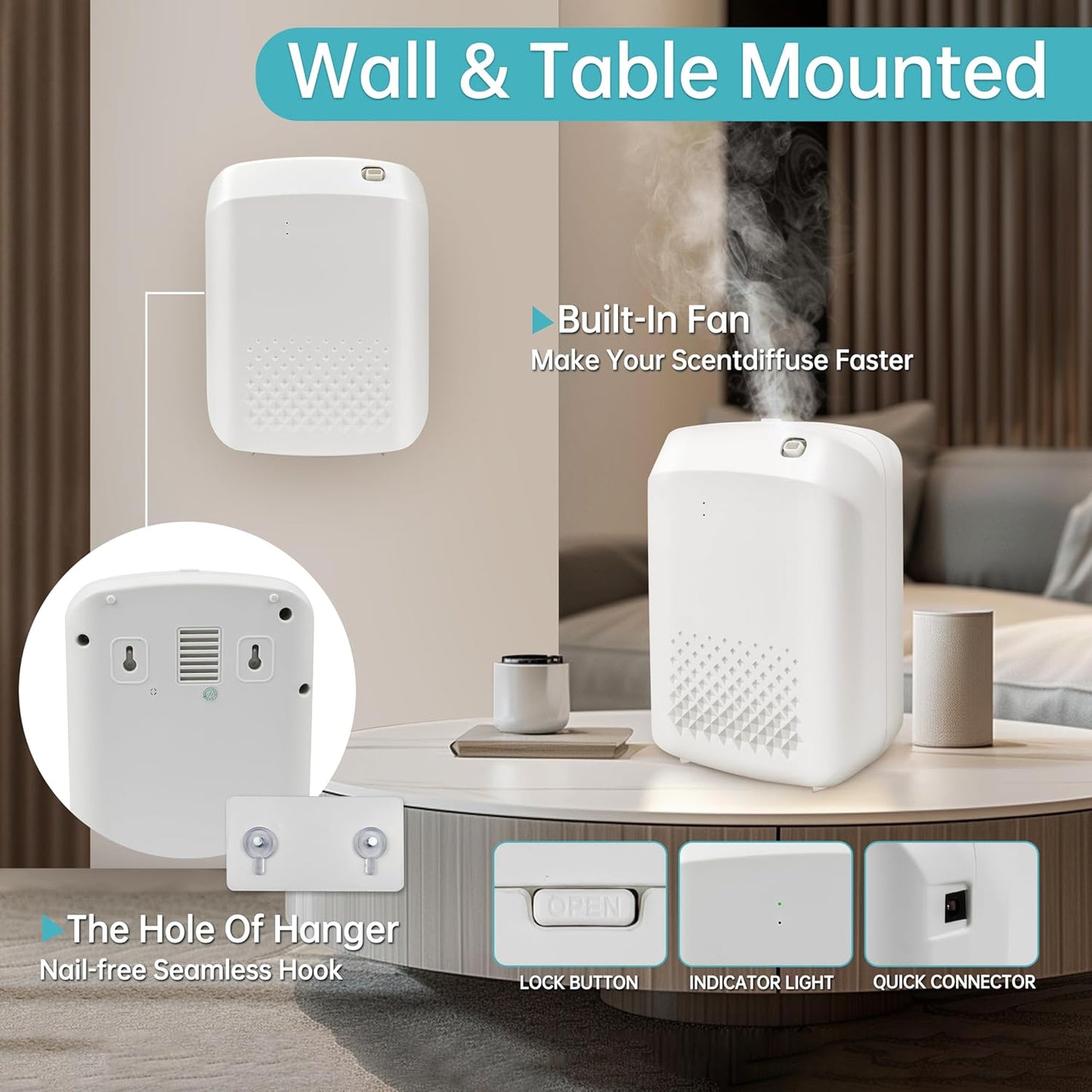 2025 Upgrade WiFi Smart Scent Air Machine for Home, Hotel, Spa, Office, 1500 Sq. Ft Coverage, Cold Air Diffuser, Waterless Essential Oil Diffuser, 400ML Bluetooth Hotel Collection Diffuser (White)