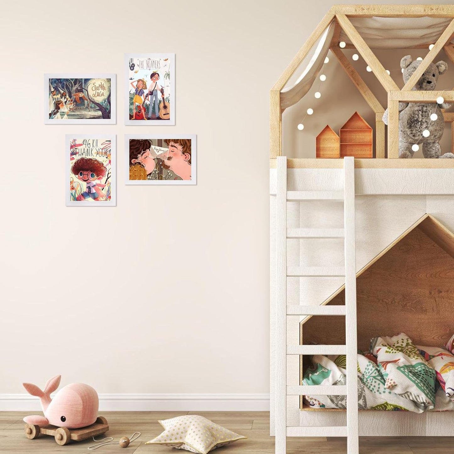 FIXSMITH 4x6 Picture Frame Set of 10, White Photo Frames Bulk with HD Plexiglass for Wall Hanging or Tabletop Display, Multi Picture Frames Collage for Wall Decor