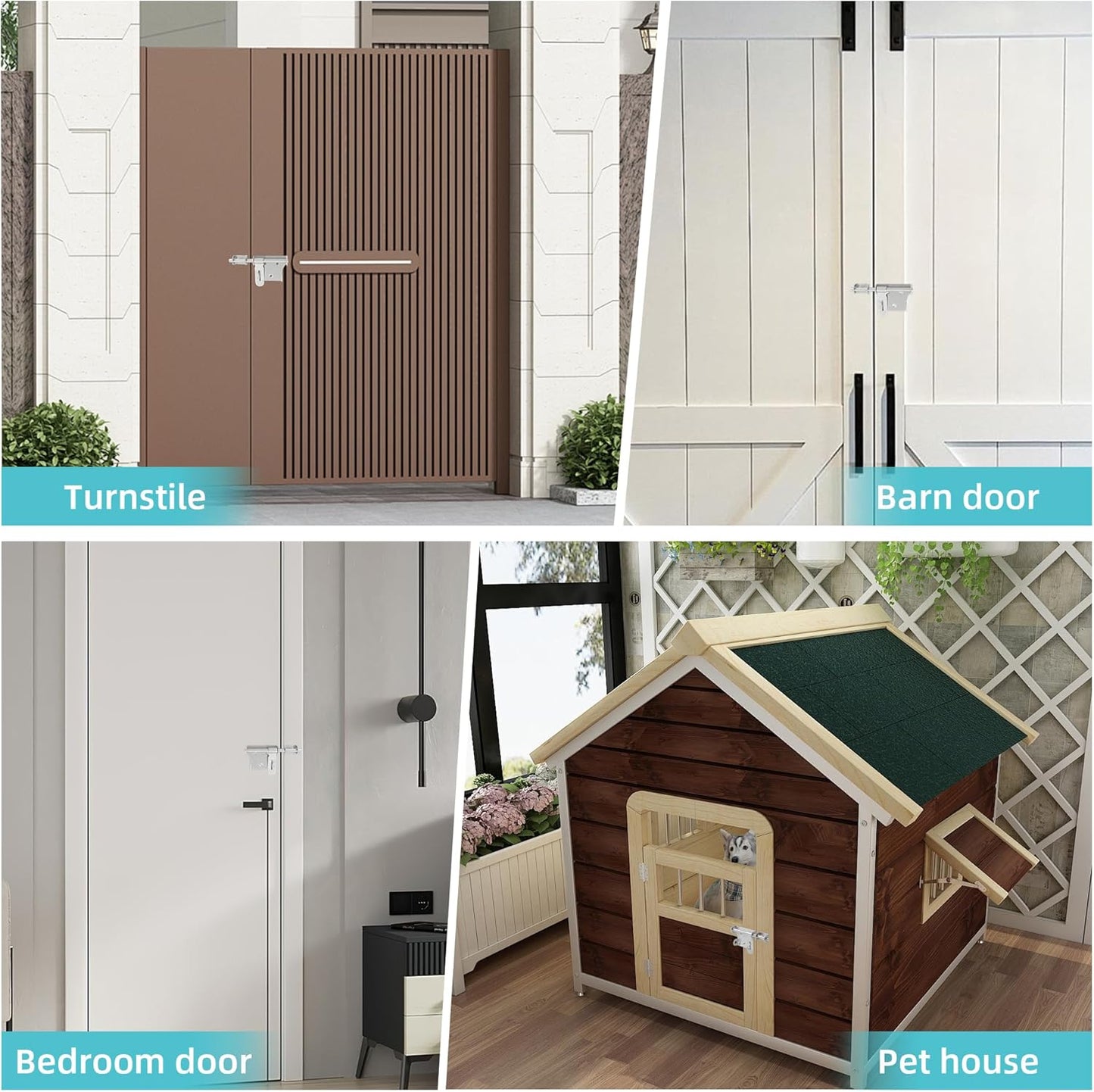 Alise 6 Inch Slide Bolt Gate Latch, Door Lock with Padlock Set, Heavy Duty Stainless Steel Barrel Bolts Safety Door Lock for Wooden Fence, Outdoor Fence,Shed Door Brushed Finish