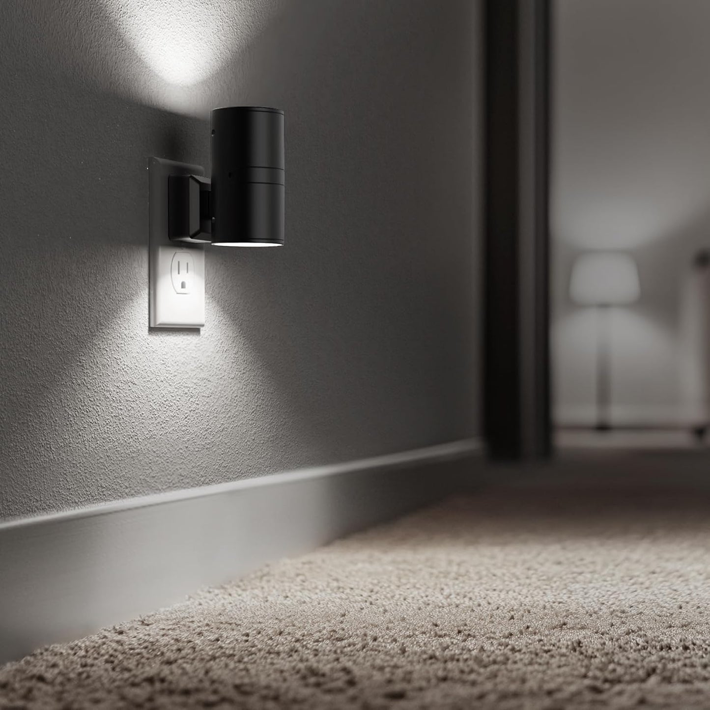 Briignite Night Lights Plug into Wall, Modern LED Night Light Plug in, Dusk to Dawn Sensor, 5000K Daylight, 0-100LM Adjustable Brightness, Dimmable NightLight for Hallway, Bedroom, Stairway, 2 Pack