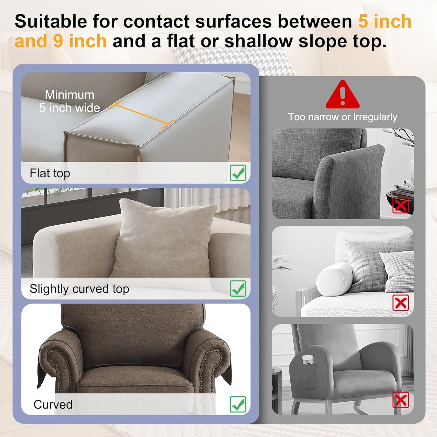 KindGa Couch Cup Holder Tray,Super Large Silicone Sofa Armrest Tray with Side Pockets,Anti-Slip Couch Caddy for Drinks/Phone/Remote/Snacks Sofa Table Organizer,Fathers Day Dad Gifts -Slate Gray