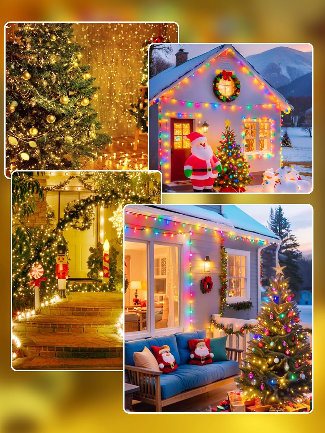 300 LED 99 FT Color Changing Christmas Lights with Remote and Timer, Fairy String Lights with 11 Lighting Modes & Memory Function Waterproof for Xmas Tree Holiday Party Decor(Warm White & Multicolor)