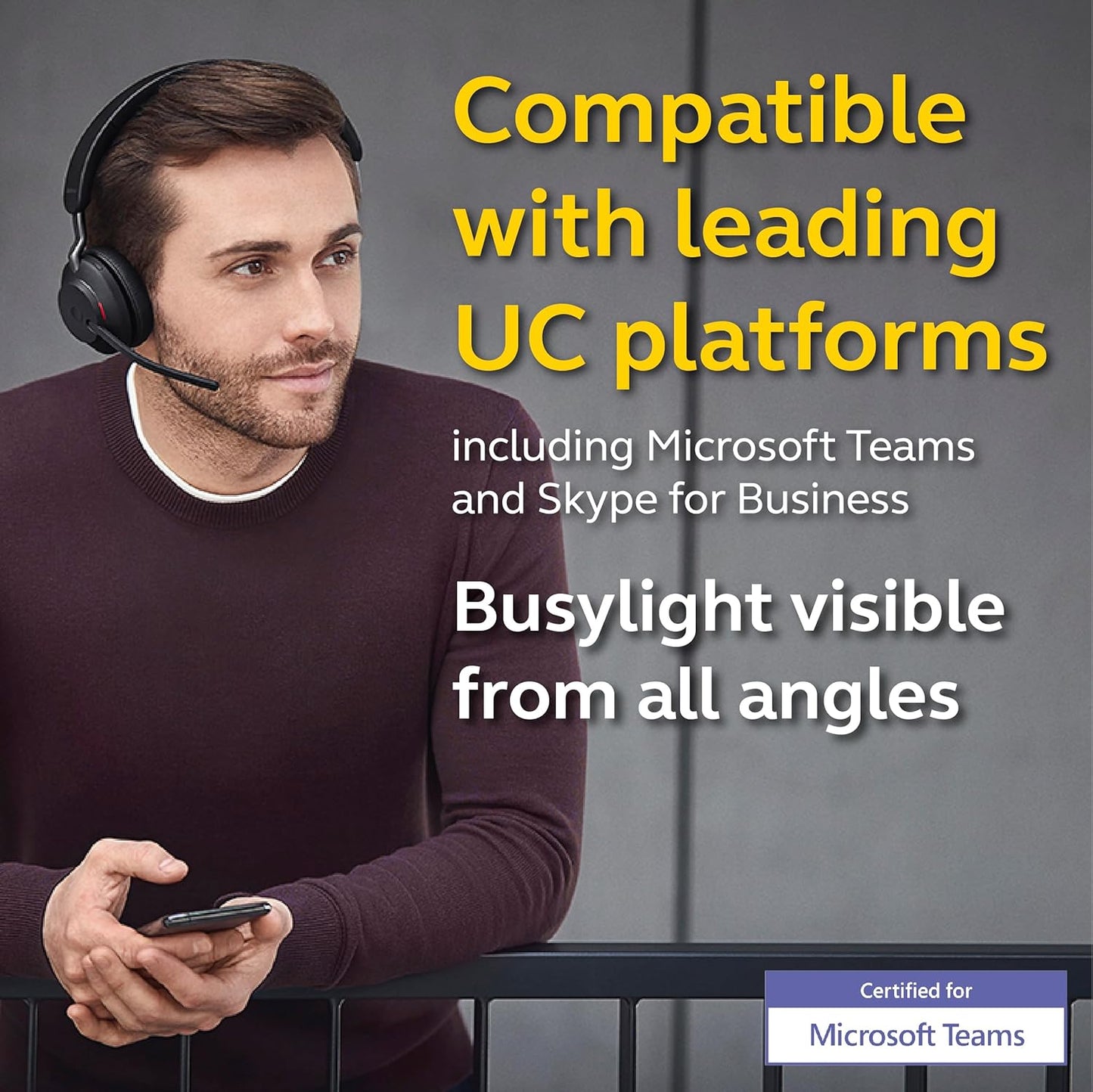 Jabra Evolve2 65 MS Wireless Headset with Link380a, Mono, Black – Wireless Bluetooth Headset for Calls and Music, 37 Hours of Battery Life, Passive Noise Cancelling Headphones