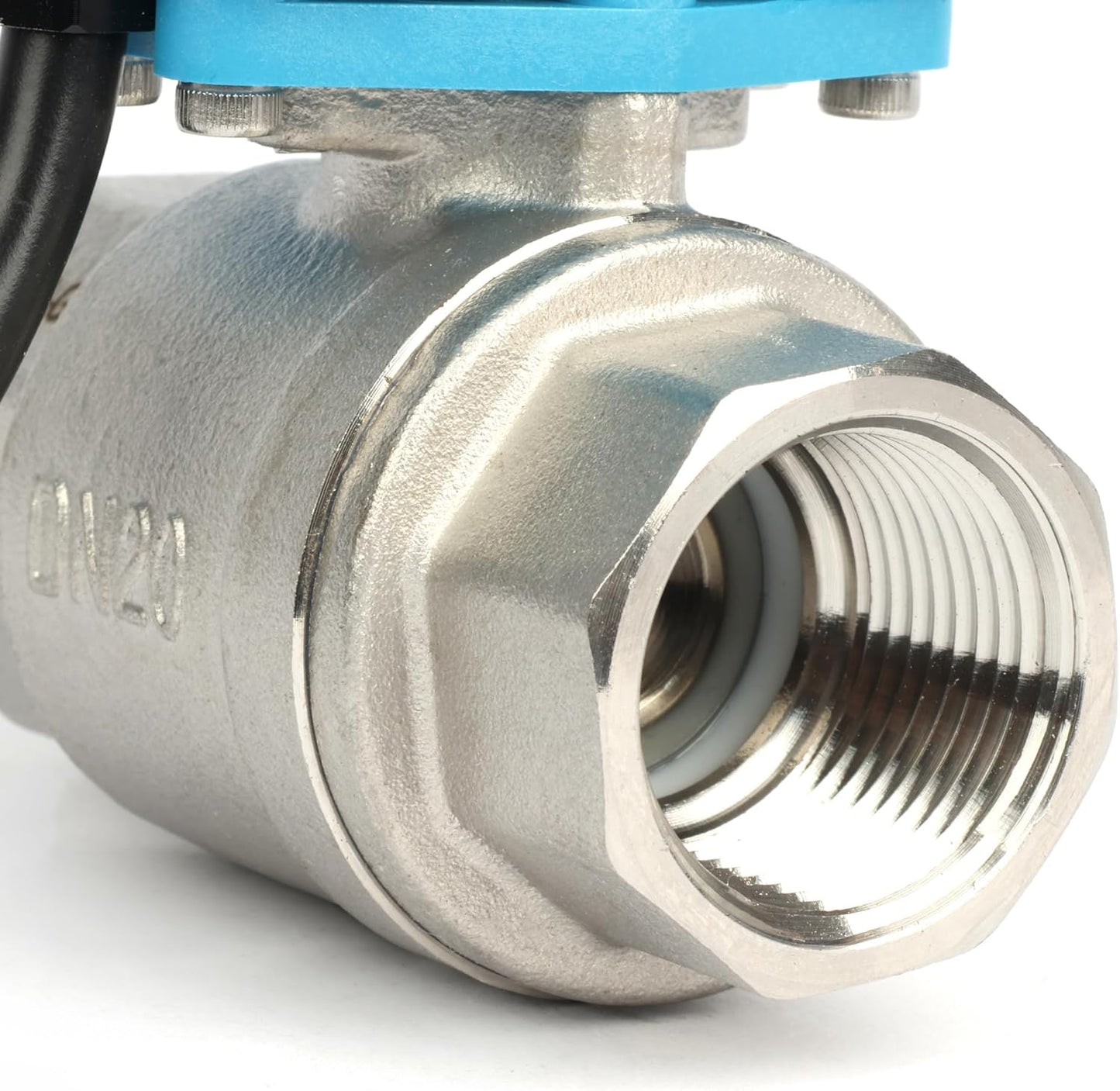 U.S. Solid 3/4 inch NPT 304 Stainless Steel Motorized Ball Valve - Plastic Electrical Ball Valve, 2 Wire Auto Return, AC 110~230V, Normally Closed, IP67, NSF Certified