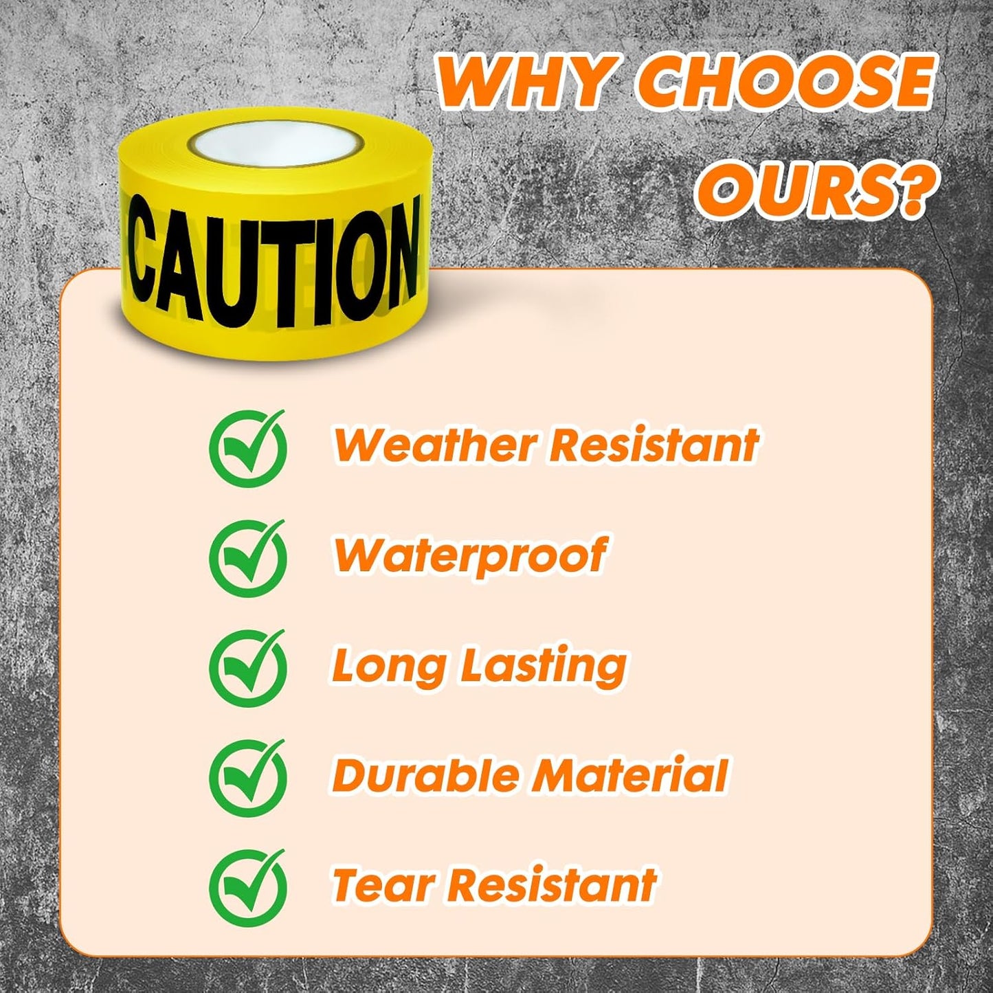 Caution DO NOT Enter Tape – 3 Inch x 1000 Feet | Bright Safety & Hazard Tape with Bold Black Text for Construction, Events, and Dangerous Areas (Caution DO NOT Enter, 2 Pack)