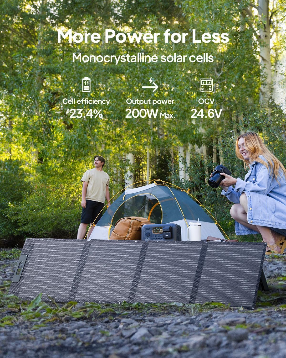 BLUETTI AC200L Solar Generator Kit, 200W Solar Panel (Ships Separately) Included, 2048Wh LiFePO4 Battery Backup w/ 4 2400W AC Outlets, 3600W Power Lifting, Portable Power Station for Camping, Home Use