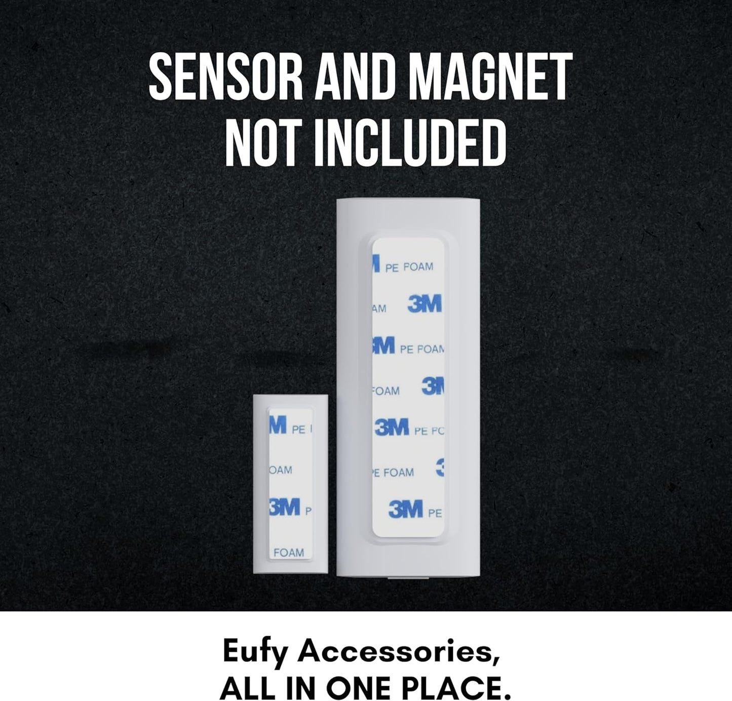 Contact Sensor Adhesive - Compatible with EUFY Sensor | Mounting Tape Replacement Pads | Works with Door, Window, Wall Alarm Sensors | Easy Mount, No Cutting, Peel and Stick (10 Pack Magnet Side)
