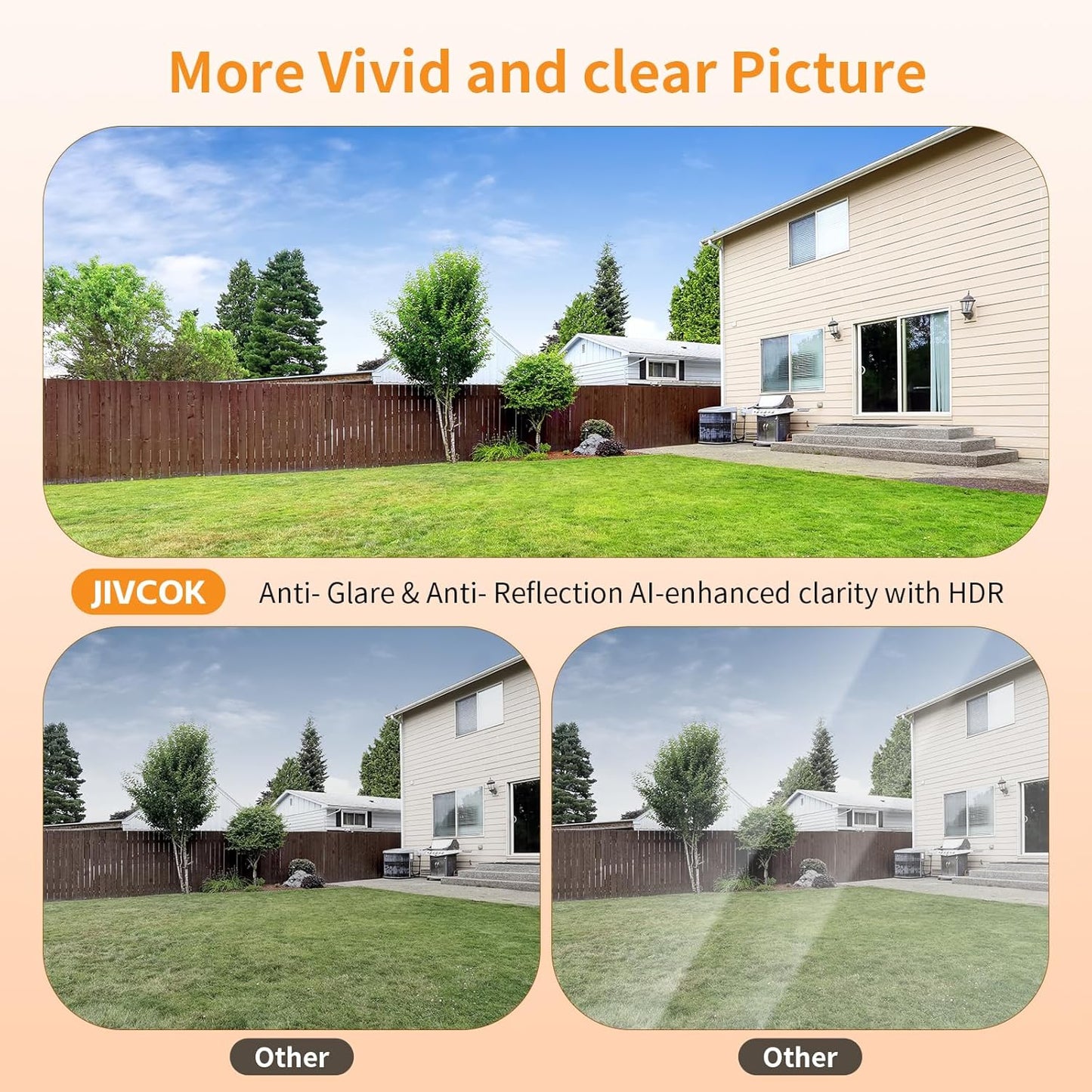 3MP 2K Window Camera, 2.4GHz & 5GHz WiFi Indoor Outdoor Camera for Home Security with AI Color Night Vision, Person & Motion Detection, 24/7 Recording, IP65 Waterproof, Works with Alexa/Google Home