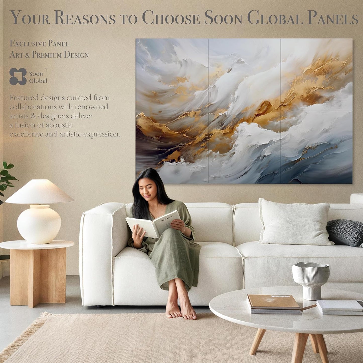 Acoustical Wall Panels, 72 X 48 Inches Art Acoustic Panels, Decorative Acoustic Panels, Acoustic Wall Panels, Sound Absorbing Wall Art, Whispers of Serenity