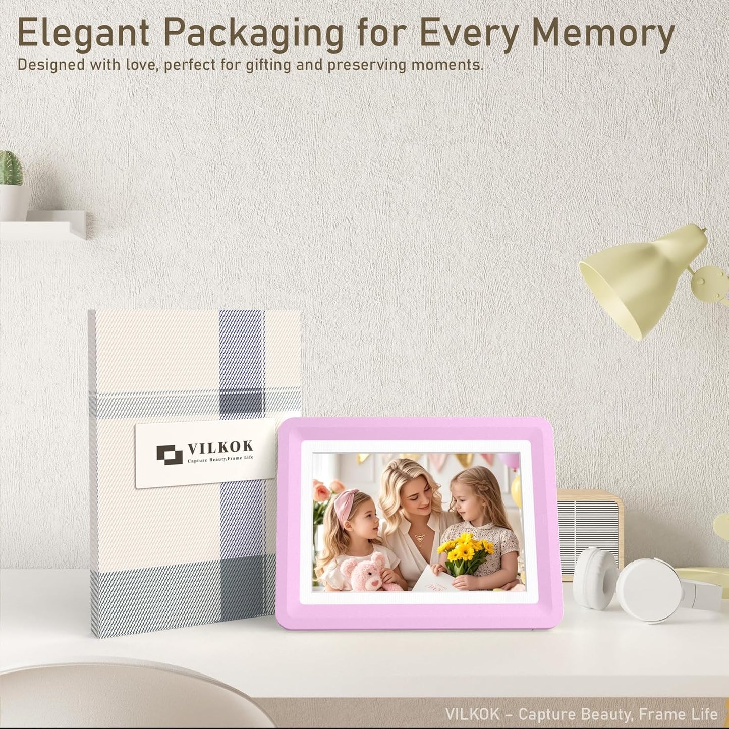 Pink 5x7 Picture Frame with Acrylic Front 1 Pack, ABS Frame for 5x7 or 4x6 Photos, Shatterproof UV-Resistant Tabletop Photo Frame, Vertical/Horizontal Display for Home Décor