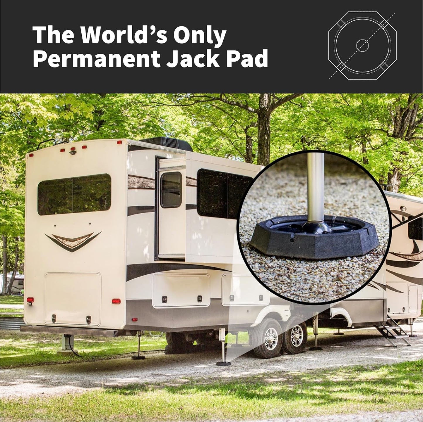 SnapPad Xtra Singles RV Jack Pads – Fit for Fifth Wheels, Class A & B Motorhomes, Travel Trailers - Compatible with Major RV Brands & Leveling Systems - for 9” Round Jack Feet - Made in USA