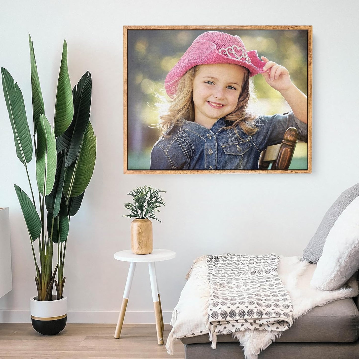 P&L ART. Personalized Custom Canvas Prints: Photo On Canvas Transform Your Photos into Stunning Framed Wall Art Digitally Printed Photo To Canvas Ideal for Home Decor Gifts Keepsakes Beige 16X20